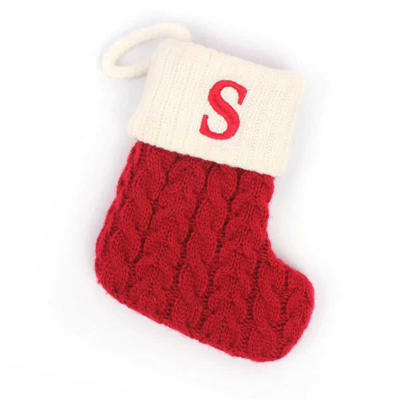 Christmas Boots Letters Christmas Stocking New Knitting Christmas Tree Pendant Decorations Snowflakechristmas Socks