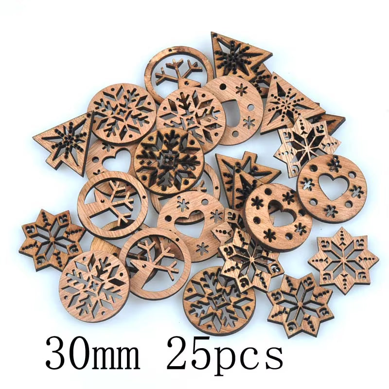 DIY Natural Wooden Chip Christmas Tree Hanging Ornaments Pendant Kids Gifts Snowman Xmas Ornaments Decorations Mt2521