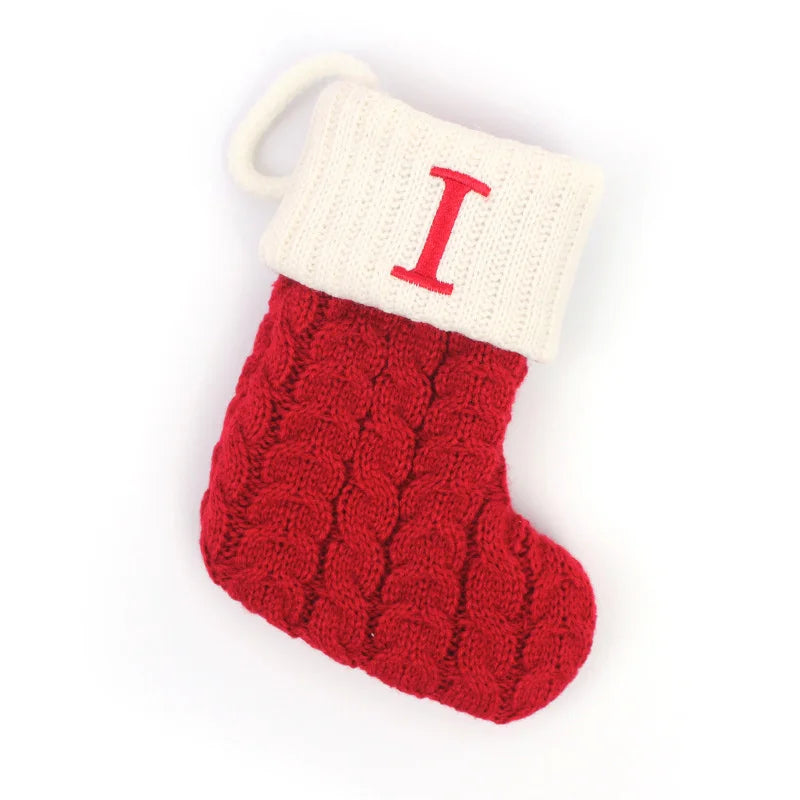 Christmas Boots Letters Christmas Stocking New Knitting Christmas Tree Pendant Decorations Snowflakechristmas Socks