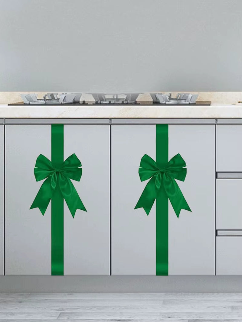 Christmas Cabinet Ribbons Bows Christmas Door Cabinet Bows Cabinet Door Bows Festive Large Xmas Bows for Christmas Party