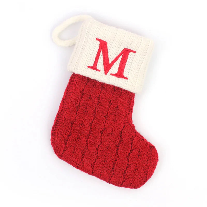 Christmas Boots Letters Christmas Stocking New Knitting Christmas Tree Pendant Decorations Snowflakechristmas Socks