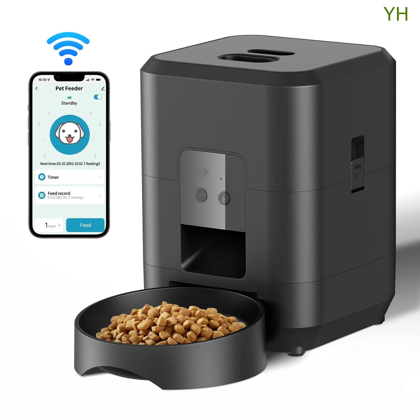 Smart Automatic Pet Feeder with Remote Control and Timed Feeding Features