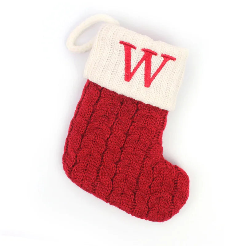 Christmas Boots Letters Christmas Stocking New Knitting Christmas Tree Pendant Decorations Snowflakechristmas Socks