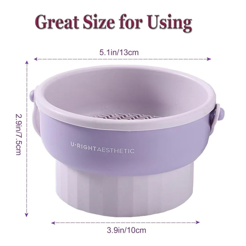 Makeup Brush Cleaner Mat 3 in 1 Silicone Washing Bowl.