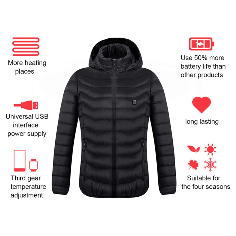 Stay Warm This Winter with Our USB Heated Jacket - Perfect for Outdoor Adventures!