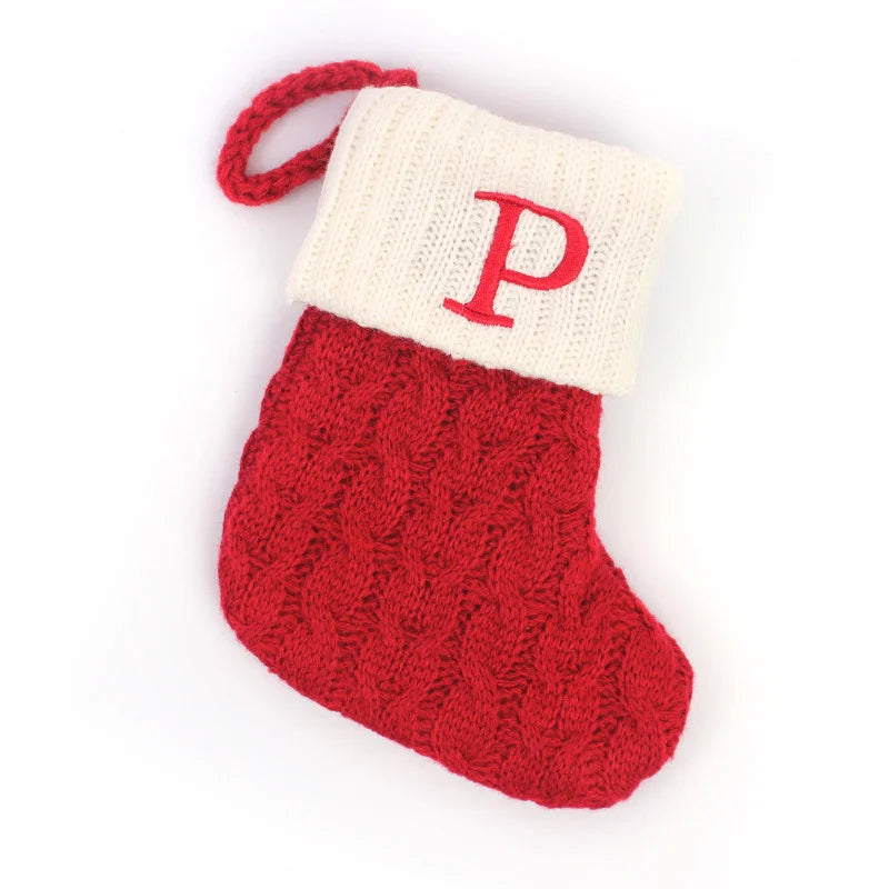 Christmas Boots Letters Christmas Stocking New Knitting Christmas Tree Pendant Decorations Snowflakechristmas Socks