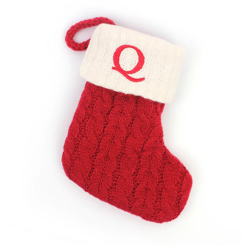 Christmas Boots Letters Christmas Stocking New Knitting Christmas Tree Pendant Decorations Snowflakechristmas Socks