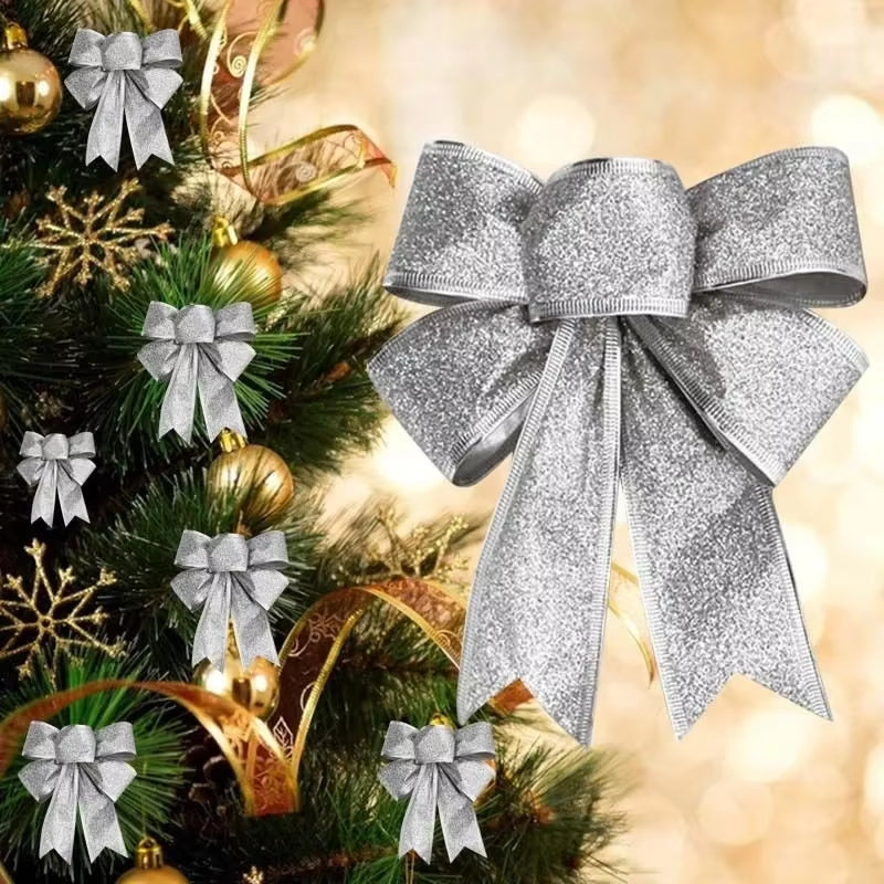 Mini Bows Pretty Bow Xmas Ornament Christmas Tree Decoration Festival Party Home Bowknots Xmas Tree Ornaments 2021 Navidad