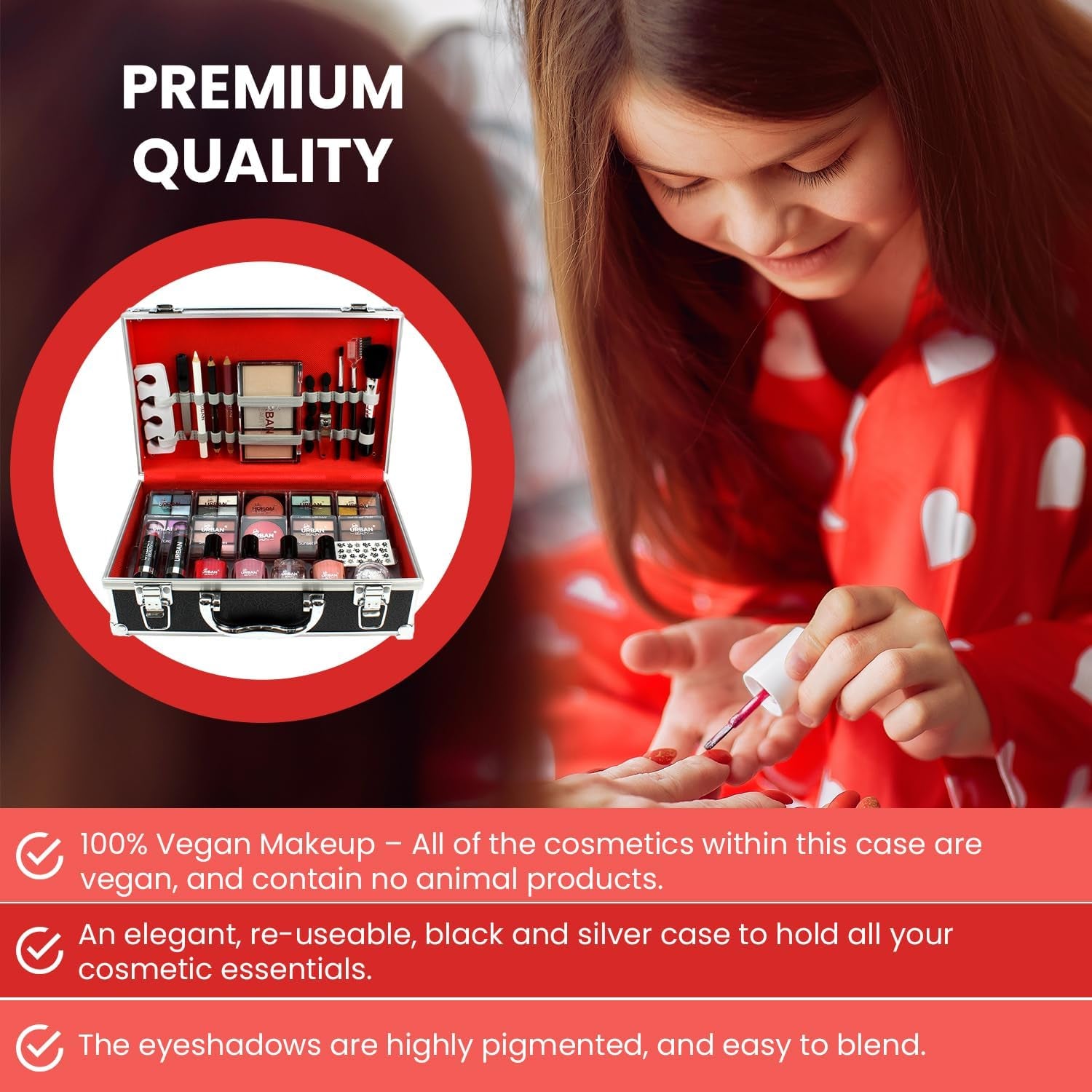 Divine Beauty Vegan French Manicure Makeup Box – 76-Piece.