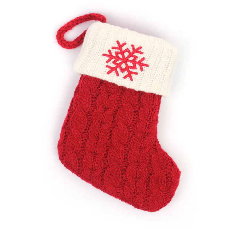 Christmas Boots Letters Christmas Stocking New Knitting Christmas Tree Pendant Decorations Snowflakechristmas Socks