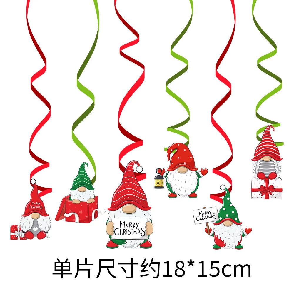 Red and Green Merry Christmas Banner Christmas Sign Garlands Santa Claus Snowman Christmas Party Decorations Xmas Gift New Year