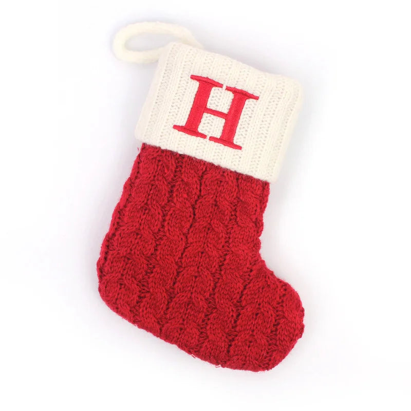 Christmas Boots Letters Christmas Stocking New Knitting Christmas Tree Pendant Decorations Snowflakechristmas Socks