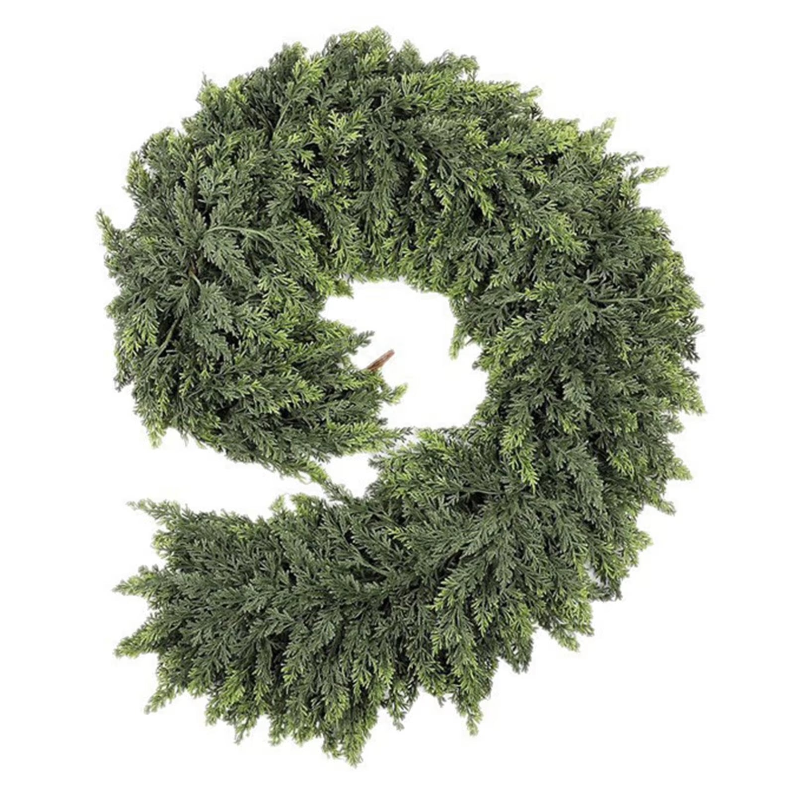 6Ft Pinegarland for Christmas Artificial Cedar Garlands Denses Real-Touch Wreath Ornament for Holiday Fireplace Table Home Decor