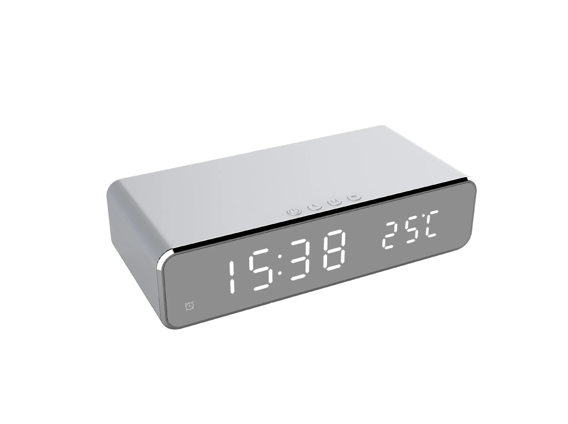 Sleek LED Electric Alarm Clock with Wireless Charging and Thermometer – Perfect Desktop Companion
