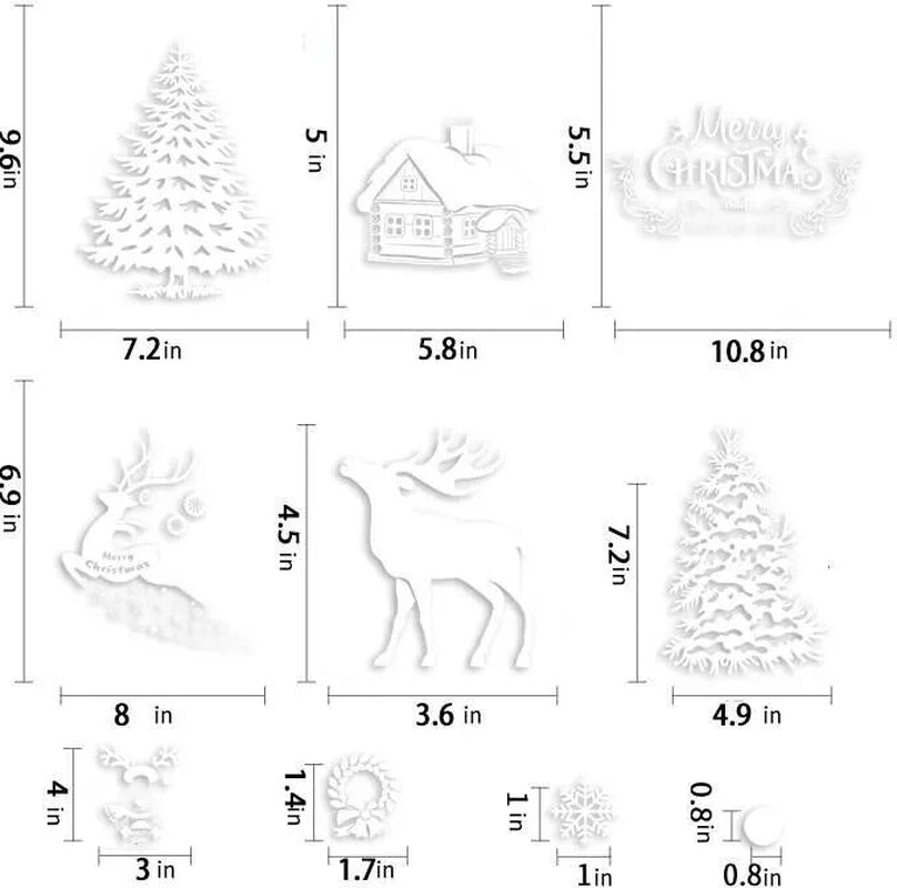 236Pcs Christmas Removable Window Stickers Xmas Art Decal Wall Home Shop Decor
