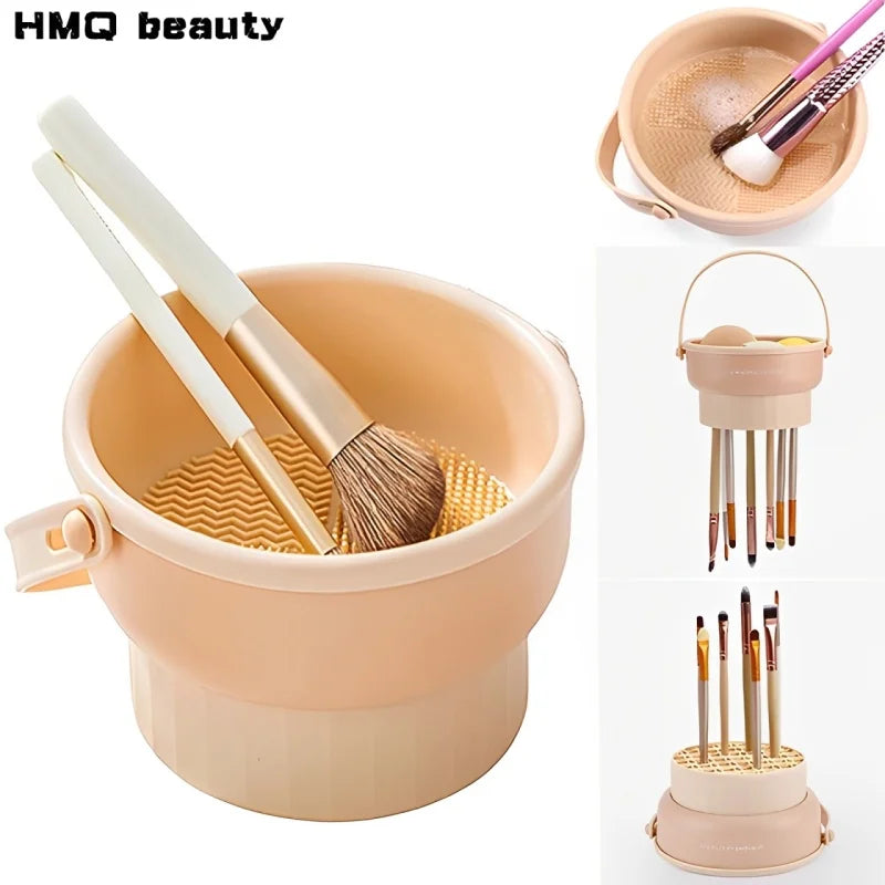 Makeup Brush Cleaner Mat 3 in 1 Silicone Washing Bowl.