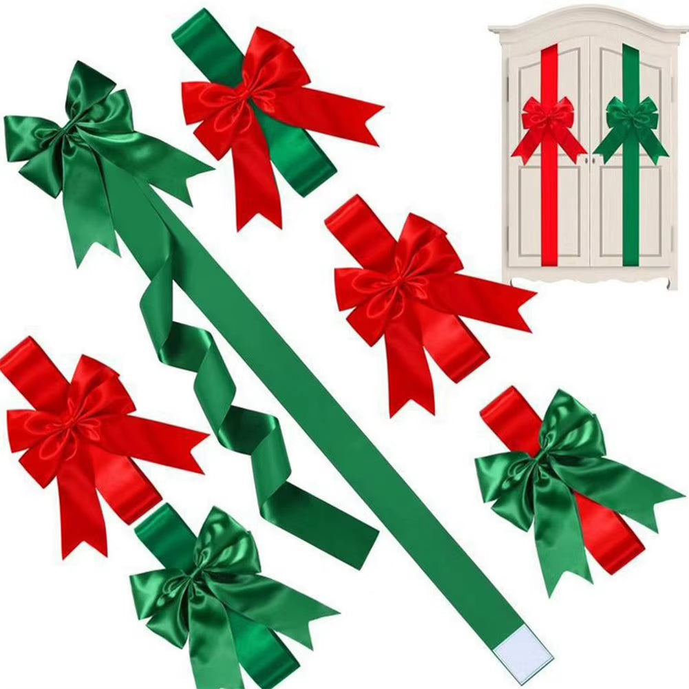 Christmas Cabinet Ribbons Bows Christmas Door Cabinet Bows Cabinet Door Bows Festive Large Xmas Bows for Christmas Party