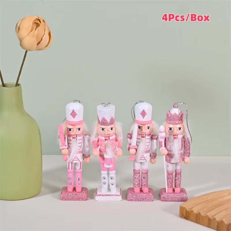1PCS Random New Year Decor Kids Doll Wooden Nutcracker Soldier Merry Christmas Decoration Pendants Ornaments for Xmas Tree Decor