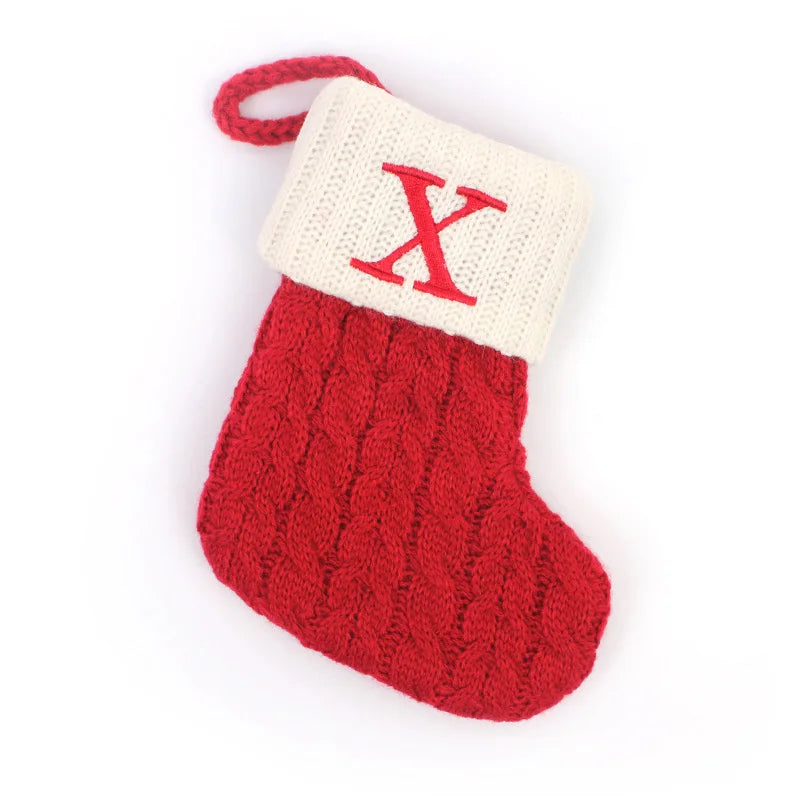 Christmas Boots Letters Christmas Stocking New Knitting Christmas Tree Pendant Decorations Snowflakechristmas Socks