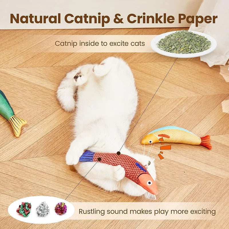 Cat Toy Catnip 3D Simulation Fish Goldfish Kitten Toys.