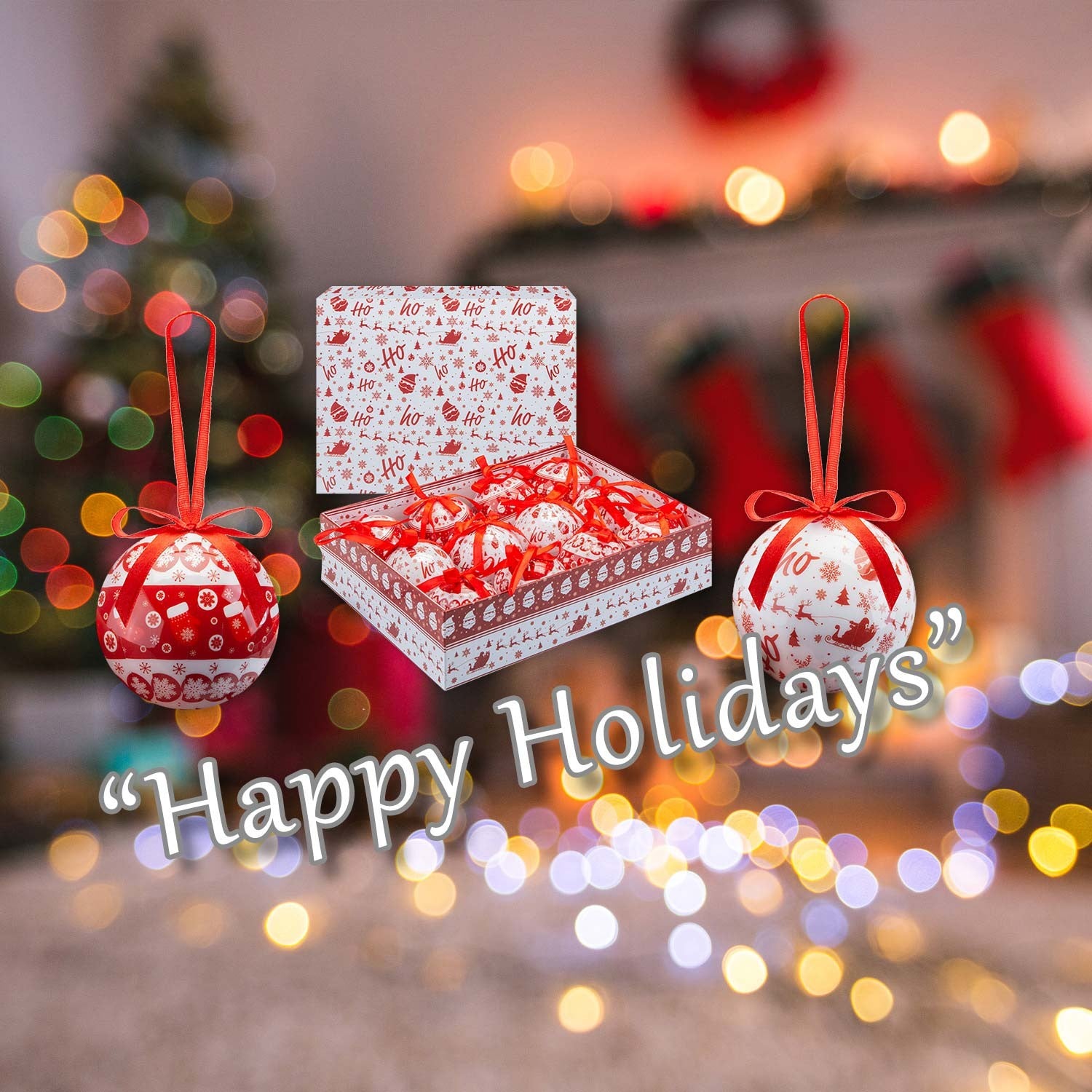 Christmas Bauble Decoration Hanging Tree 12 Piece 7. 5Cm Bauble Set Nordic