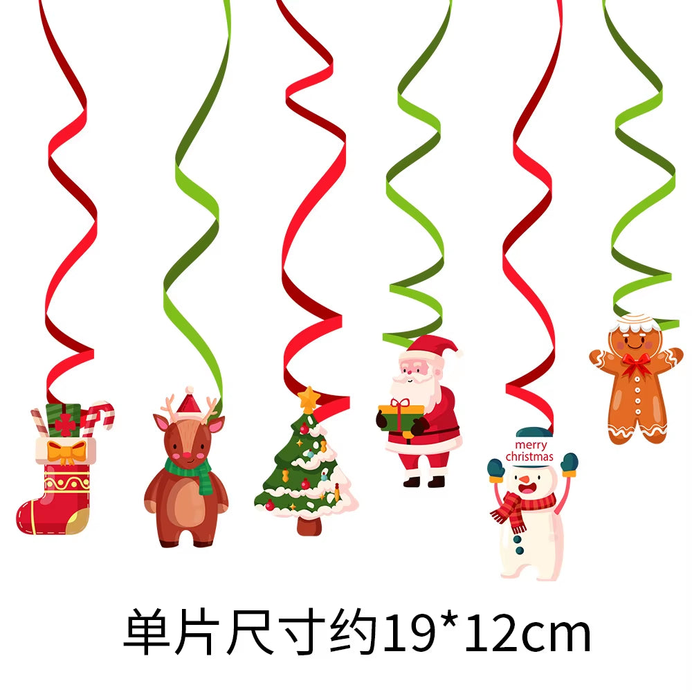 Red and Green Merry Christmas Banner Christmas Sign Garlands Santa Claus Snowman Christmas Party Decorations Xmas Gift New Year