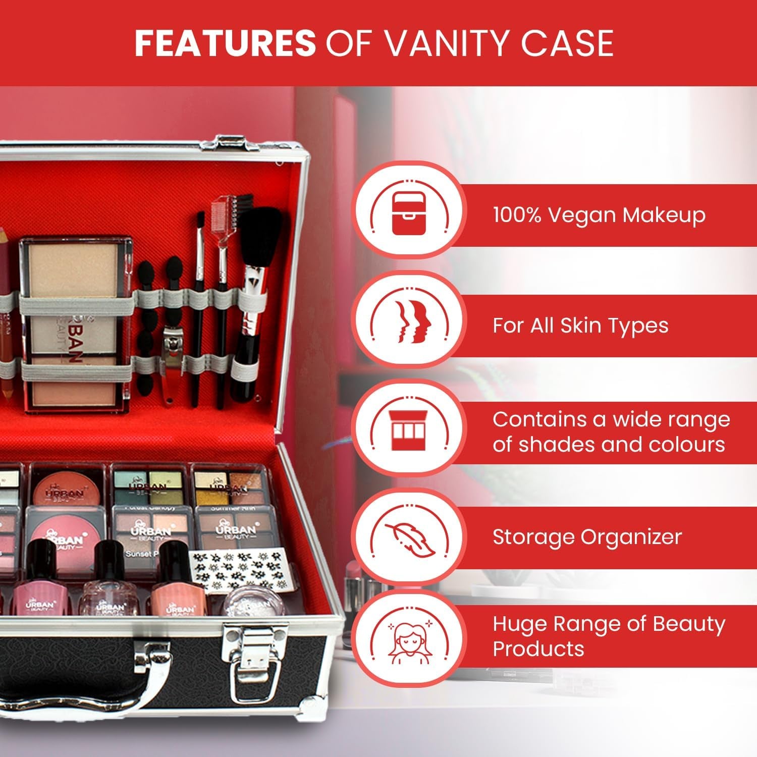 Divine Beauty Vegan French Manicure Makeup Box – 76-Piece.