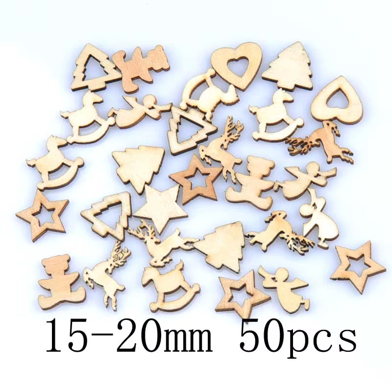 DIY Natural Wooden Chip Christmas Tree Hanging Ornaments Pendant Kids Gifts Snowman Xmas Ornaments Decorations Mt2521
