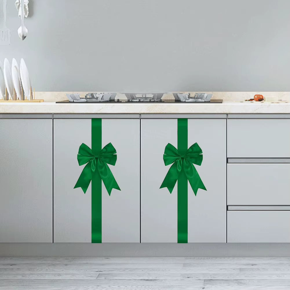Christmas Cabinet Ribbons Bows Christmas Door Cabinet Bows Cabinet Door Bows Festive Large Xmas Bows for Christmas Party