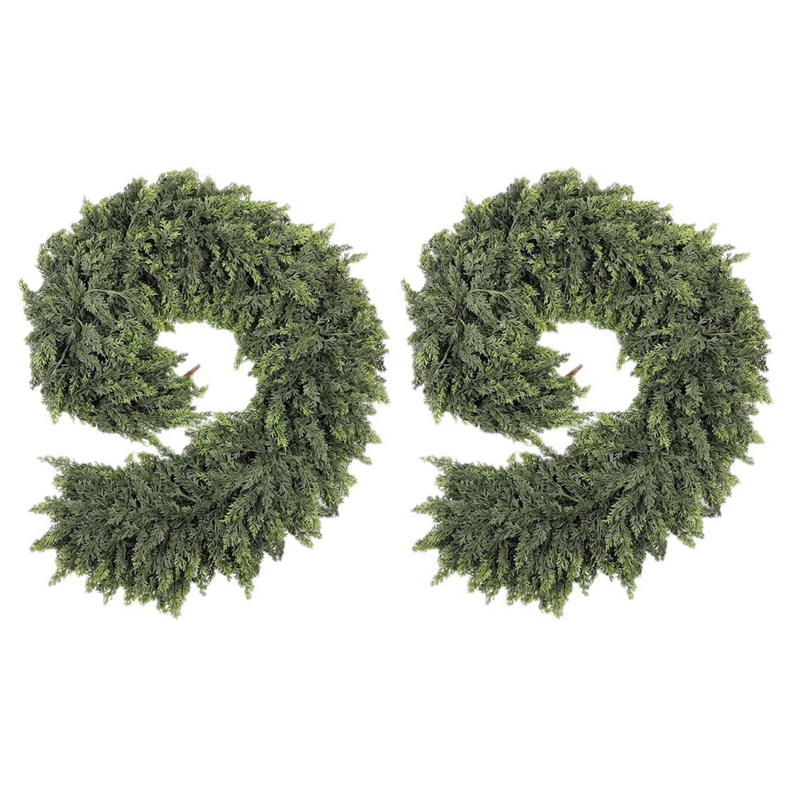 6Ft Pinegarland for Christmas Artificial Cedar Garlands Denses Real-Touch Wreath Ornament for Holiday Fireplace Table Home Decor