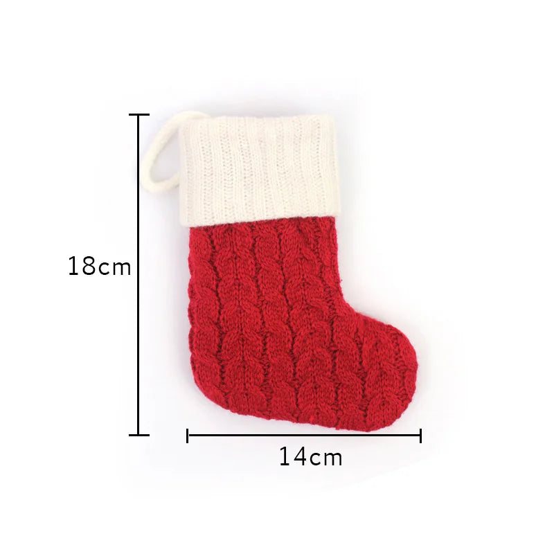 Christmas Boots Letters Christmas Stocking New Knitting Christmas Tree Pendant Decorations Snowflakechristmas Socks