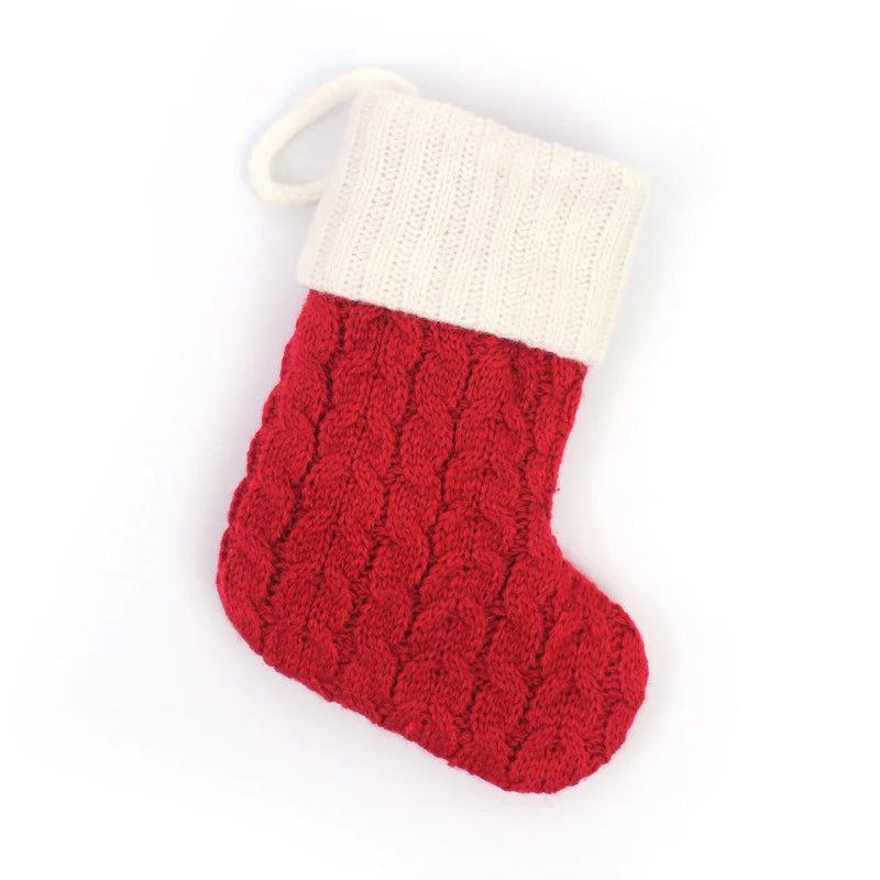 Christmas Boots Letters Christmas Stocking New Knitting Christmas Tree Pendant Decorations Snowflakechristmas Socks