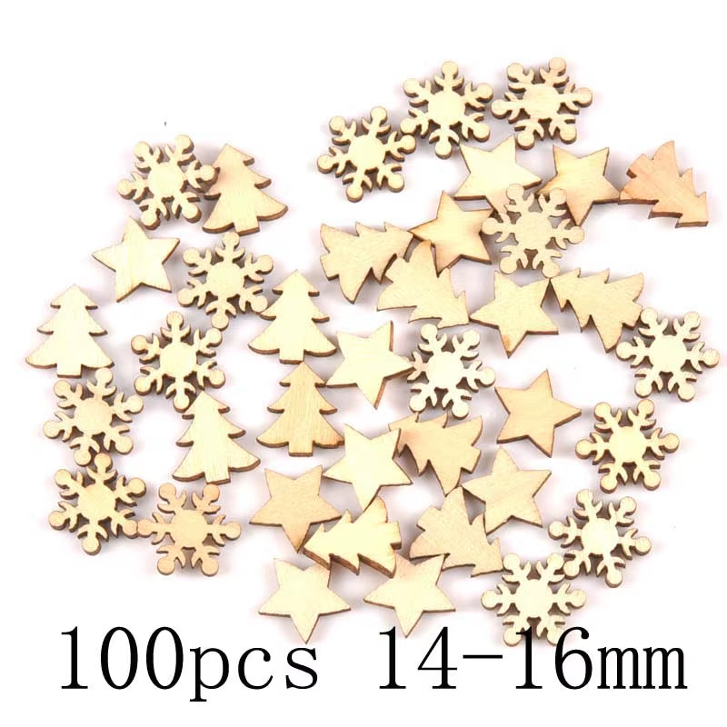 DIY Natural Wooden Chip Christmas Tree Hanging Ornaments Pendant Kids Gifts Snowman Xmas Ornaments Decorations Mt2521