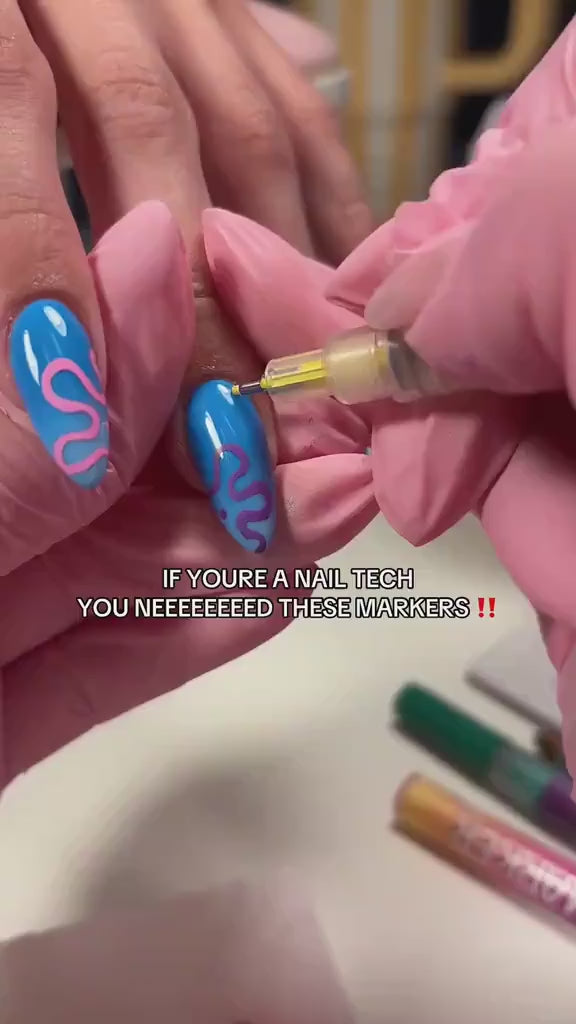 12 Colors Y2K Graffiti Nail Polish Pen Acrylic Painting Pencil.